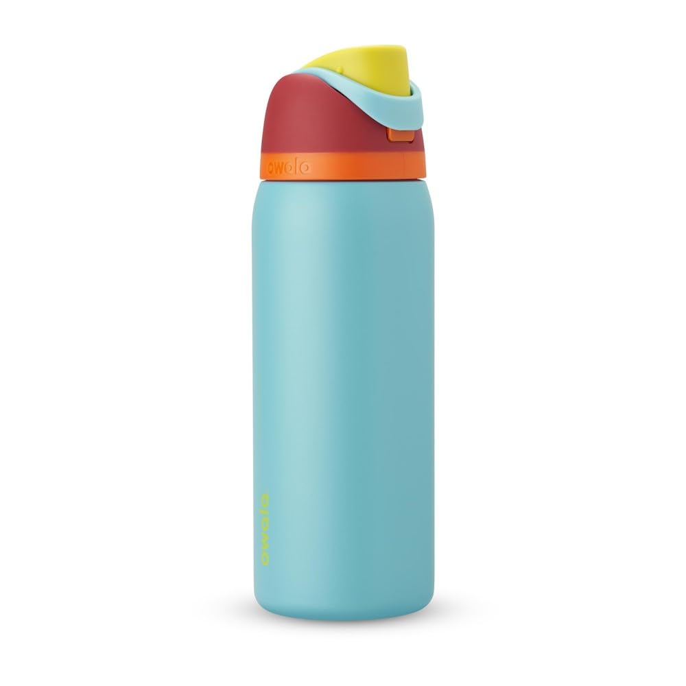 Owala FreeSip Insulated Stainless Steel Water Bottle with Straw for Sports, Travel, and School BPA-Free Sports Water Bottle, 32 oz, Boneyard (Pack of 6)