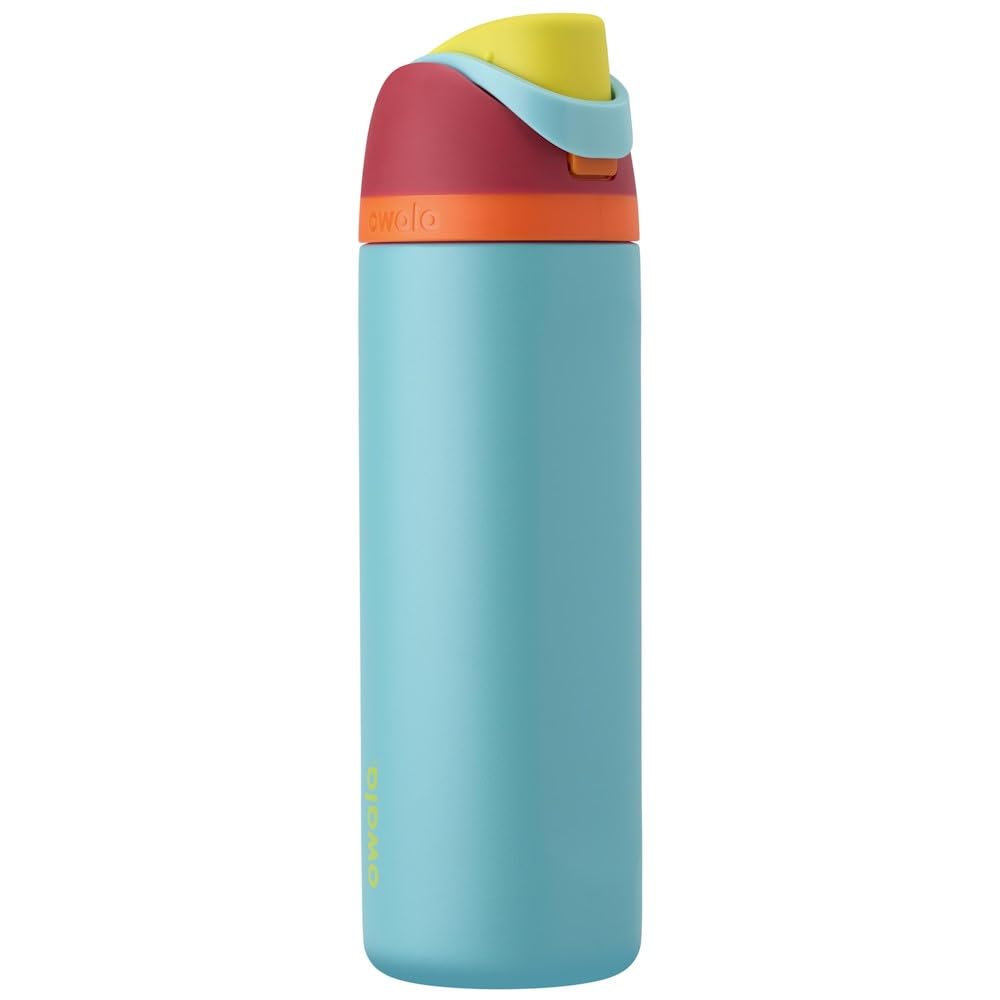 Owala FreeSip Insulated Stainless Steel Water Bottle with Straw for Sports, Travel, and School BPA-Free Sports Water Bottle, 32 oz, Boneyard (Pack of 6)