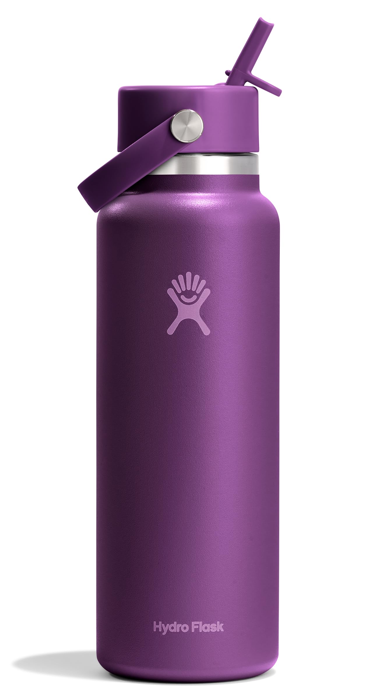 Hydro Flask Water Bottle - Insulated Stainless Steel - Wide Straw Lid, Non Spill, Leakproof in 40 Oz Indigo Blue